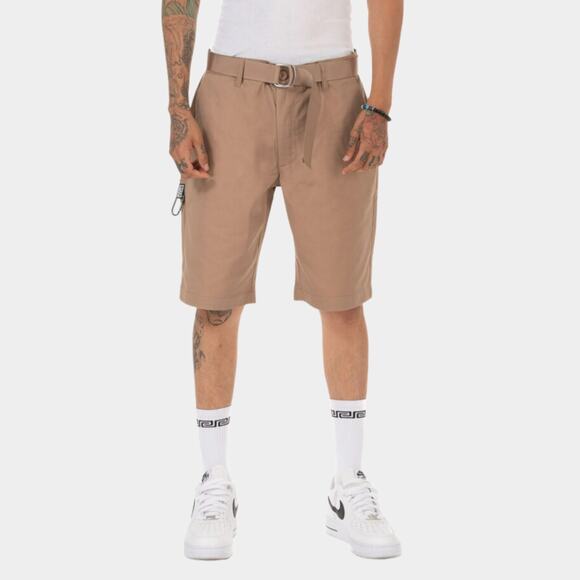 Pro Club Chino Shorts Flat Front Slash Pocket Cotton Twill Khaki Tan Men's US 36 - Picture 2 of 5